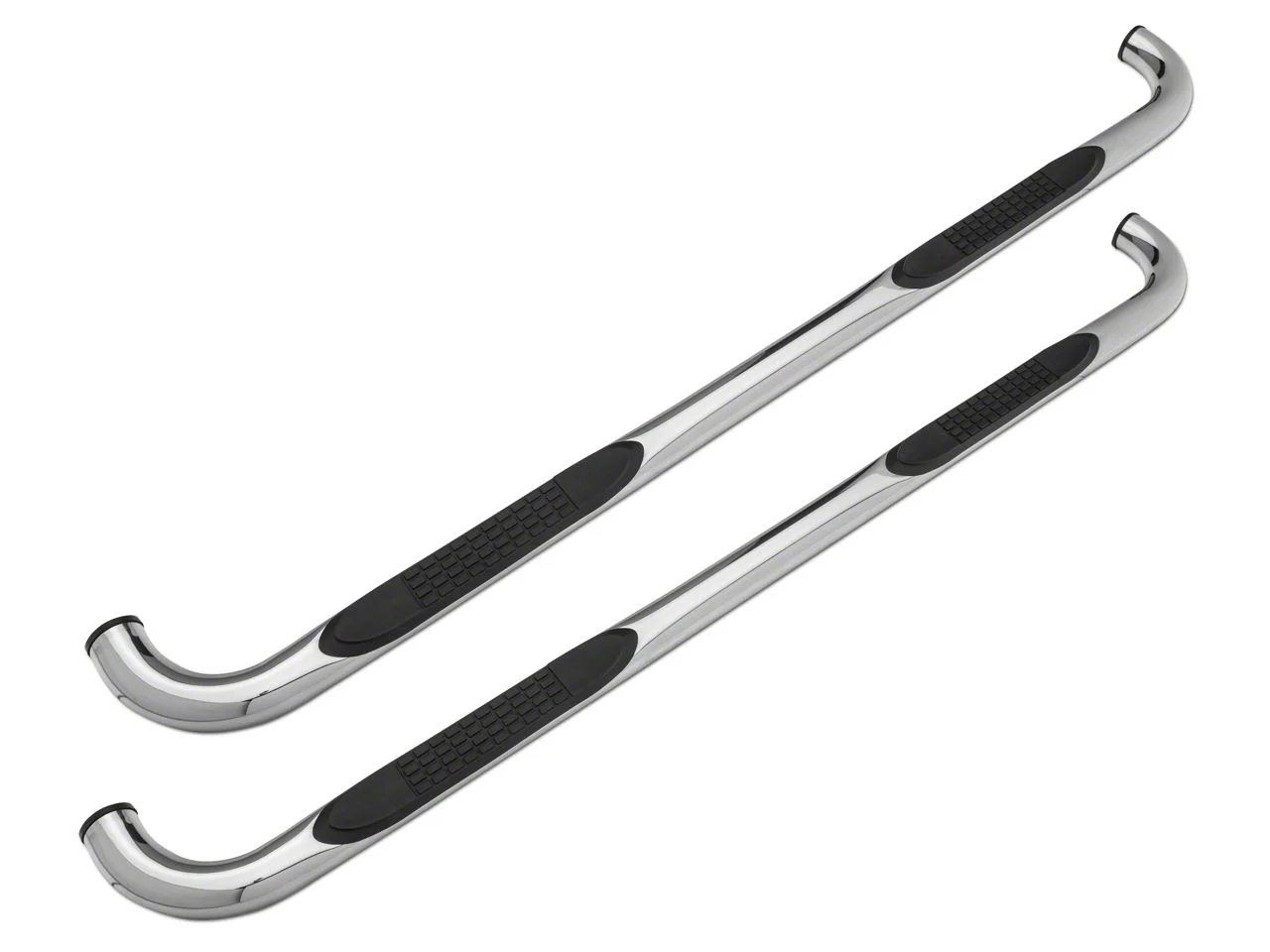 Barricade 3-Inch 90 Degree Bent End Side Step Bars; Stainless Steel (17-26 F-250 Super Duty SuperCab)