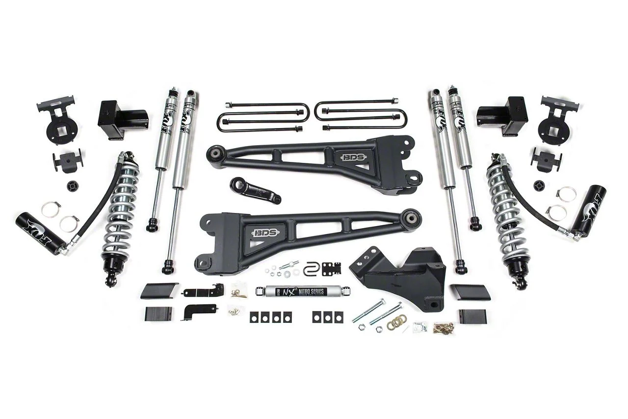 BDS 4-Inch Radius Arm Suspension Lift Kit with FOX 2.5 Performance Elite Coil-Overs and 2.0 Performance Shocks (20-22 4WD 6.7L PowerStroke F-350 Super Duty)
