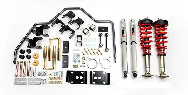 Belltech Performance Handling Lowering Kit; 1 to 3-Inch Front / 4-Inch Rear (07-18 Sierra 1500 w/ 5.80-Foot Short Box & Cast Aluminum or Cast Steel Control Arms)