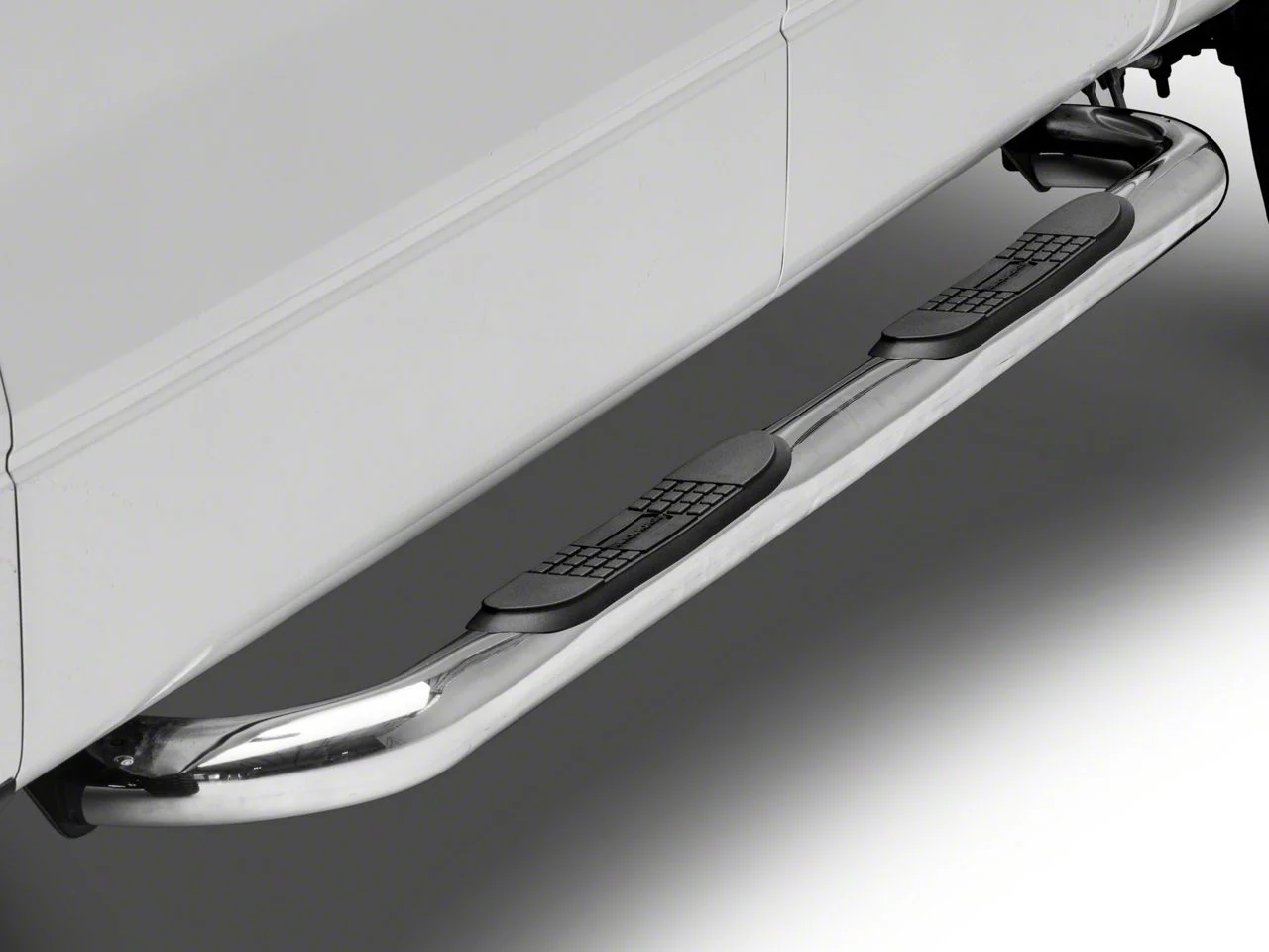 3-Inch Round Side Step Bars; Stainless Steel (09-14 F-150 SuperCab, SuperCrew)