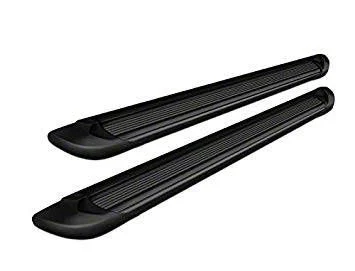 Running Boards; Black Aluminum; 6-Inch Stripe Step Pad (11-16 F-350 Super Duty SuperCab)