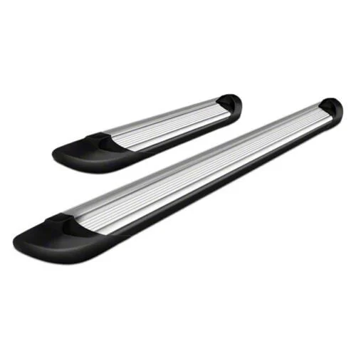 Running Boards; Silver Aluminum; 6-Inch Stripe Step Pad (11-16 F-350 Super Duty SuperCrew)