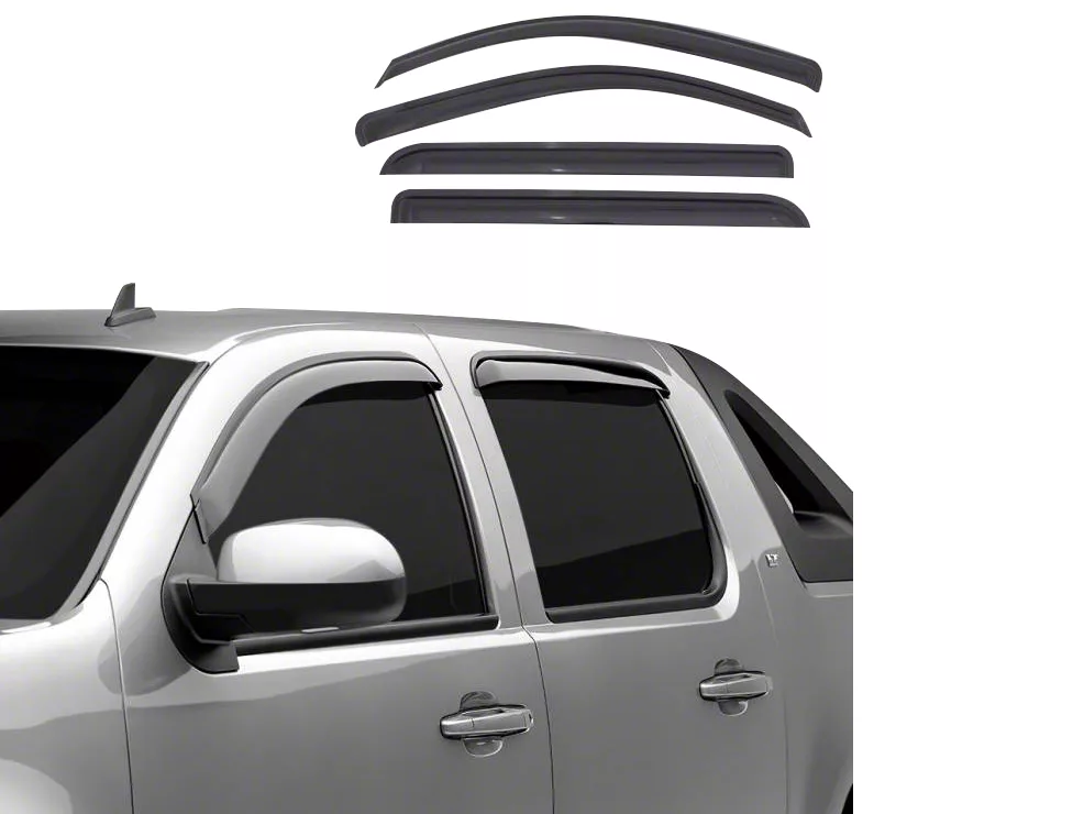 Rain Guards; Smoke (07-13 Silverado 1500 Crew Cab)