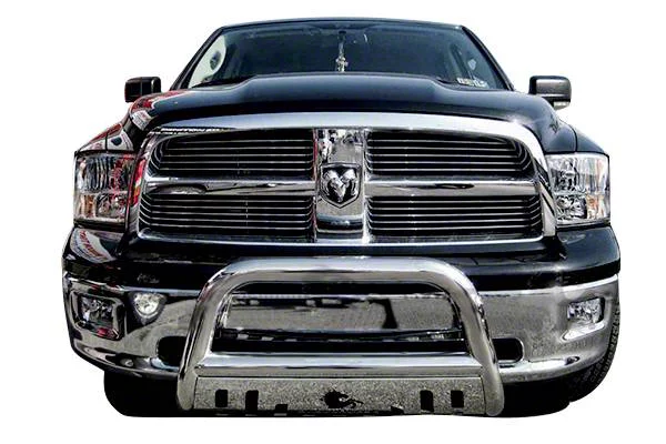 Bull Bar with Skid Plate; Stainless Steel (10-18 RAM 3500)