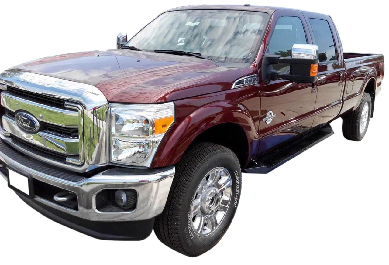 Armour Running Boards; Black (11-16 F-250 Super Duty SuperCrew)