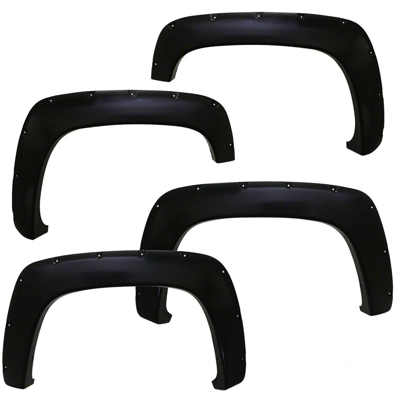 Pocket Style Fender Flares; Matte Black (11-16 F-250 Super Duty)