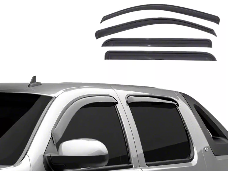 In-Channel Rain Guards; Front and Rear; Smoke (14-18 Sierra 1500 Crew Cab)