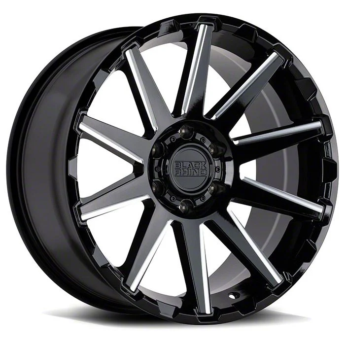 Black Rhino Typhoon Gloss Black Milled 6-Lug Wheel; 17x9.5; -18mm Offset (15-20 Tahoe)