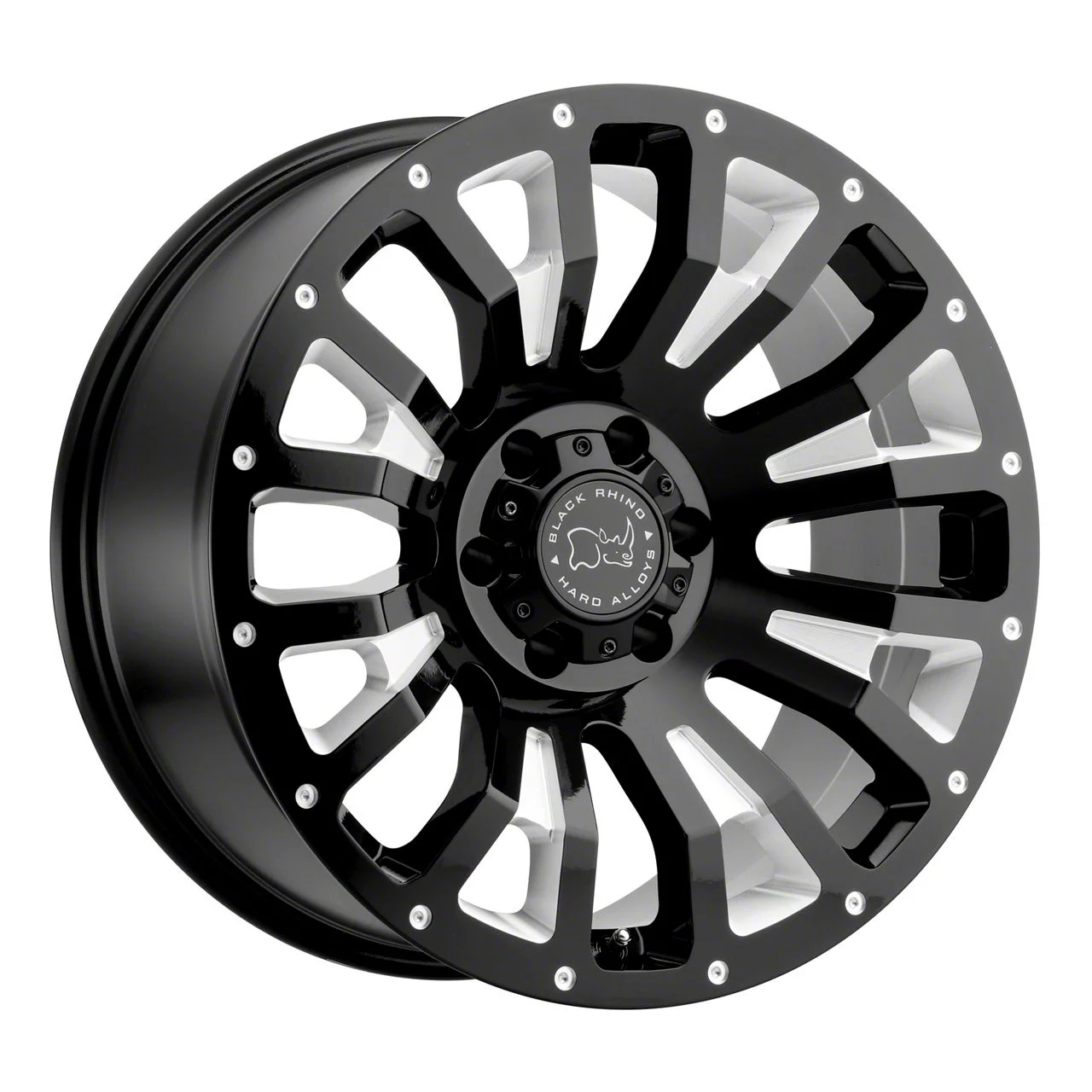 Black Rhino Pinatubo Gloss Black Milled 8-Lug Wheel; 18x9.5; -18mm Offset (17-22 F-350 Super Duty SRW)