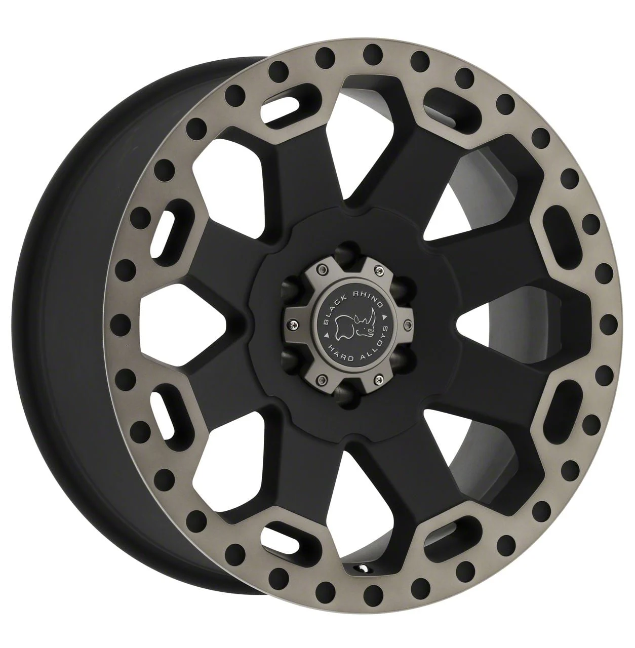 Black Rhino Warlord Matte Black with Machined Dark Tint Lip 8-Lug Wheel; 17x9; -12mm Offset (17-22 F-350 Super Duty SRW)