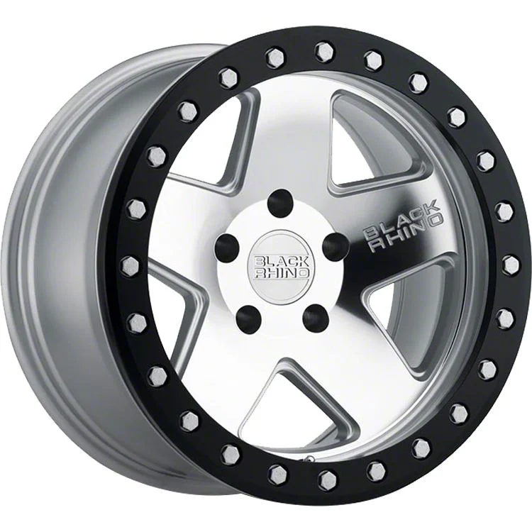 Black Rhino Crawler Beadlock Silver Mirror Machined 6-Lug Wheel; 17x8.5; 0mm Offset (21-26 F-150)