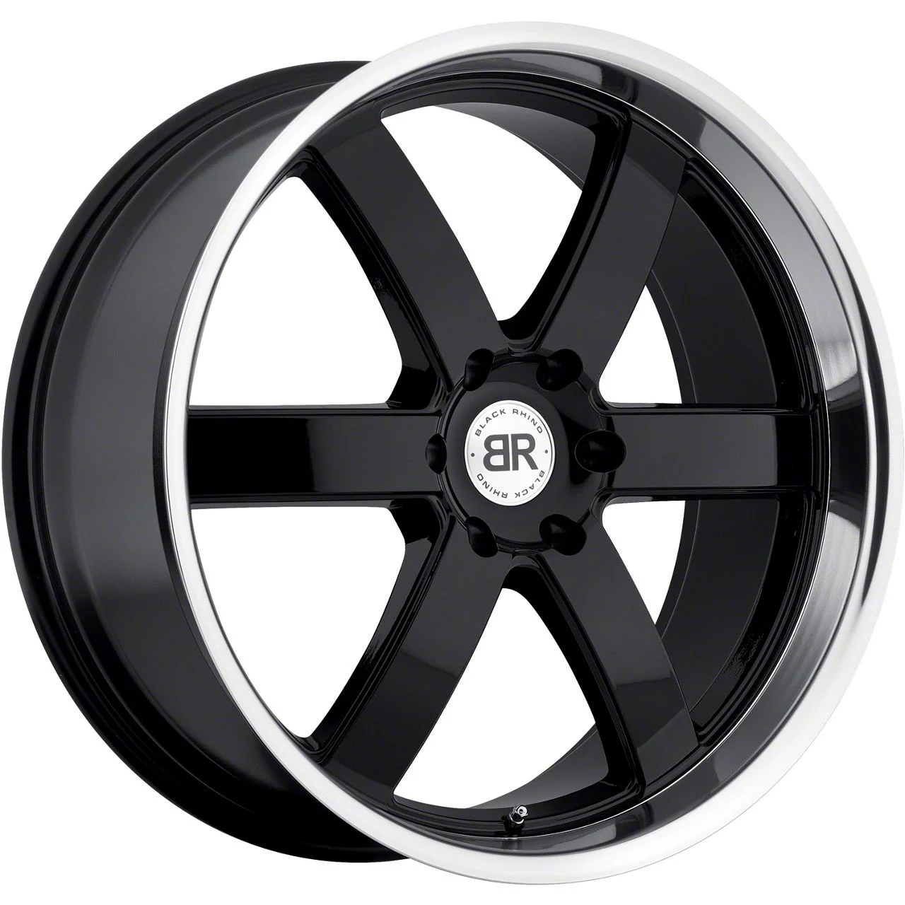 Black Rhino Pondora Gloss Black Machined 6-Lug Wheel; 22x9.5; 30mm Offset (21-26 F-150)