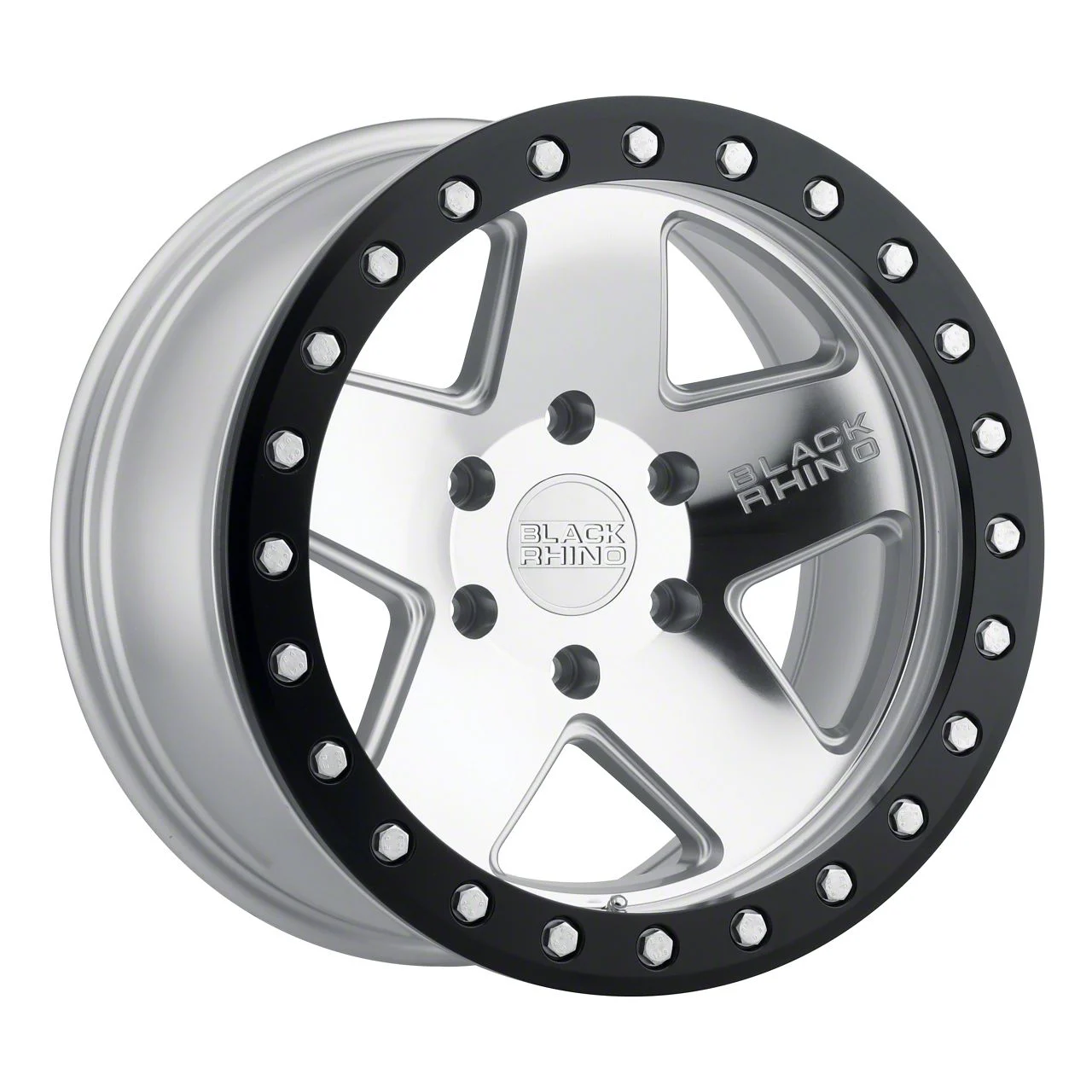Black Rhino Crawler Beadlock Silver Mirror Machined 6-Lug Wheel; 17x8.5; 0mm Offset (04-08 F-150)