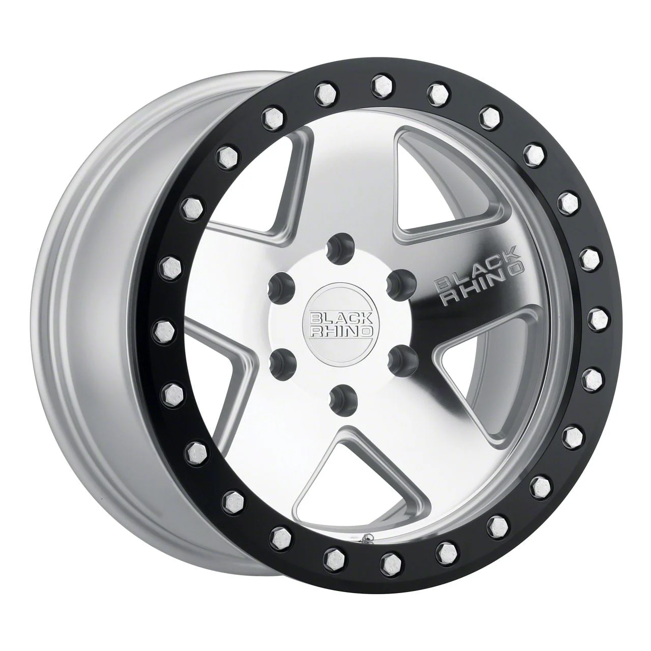 Black Rhino Crawler Beadlock Silver Mirror Machined 6-Lug Wheel; 17x8.5; 0mm Offset (09-14 F-150)