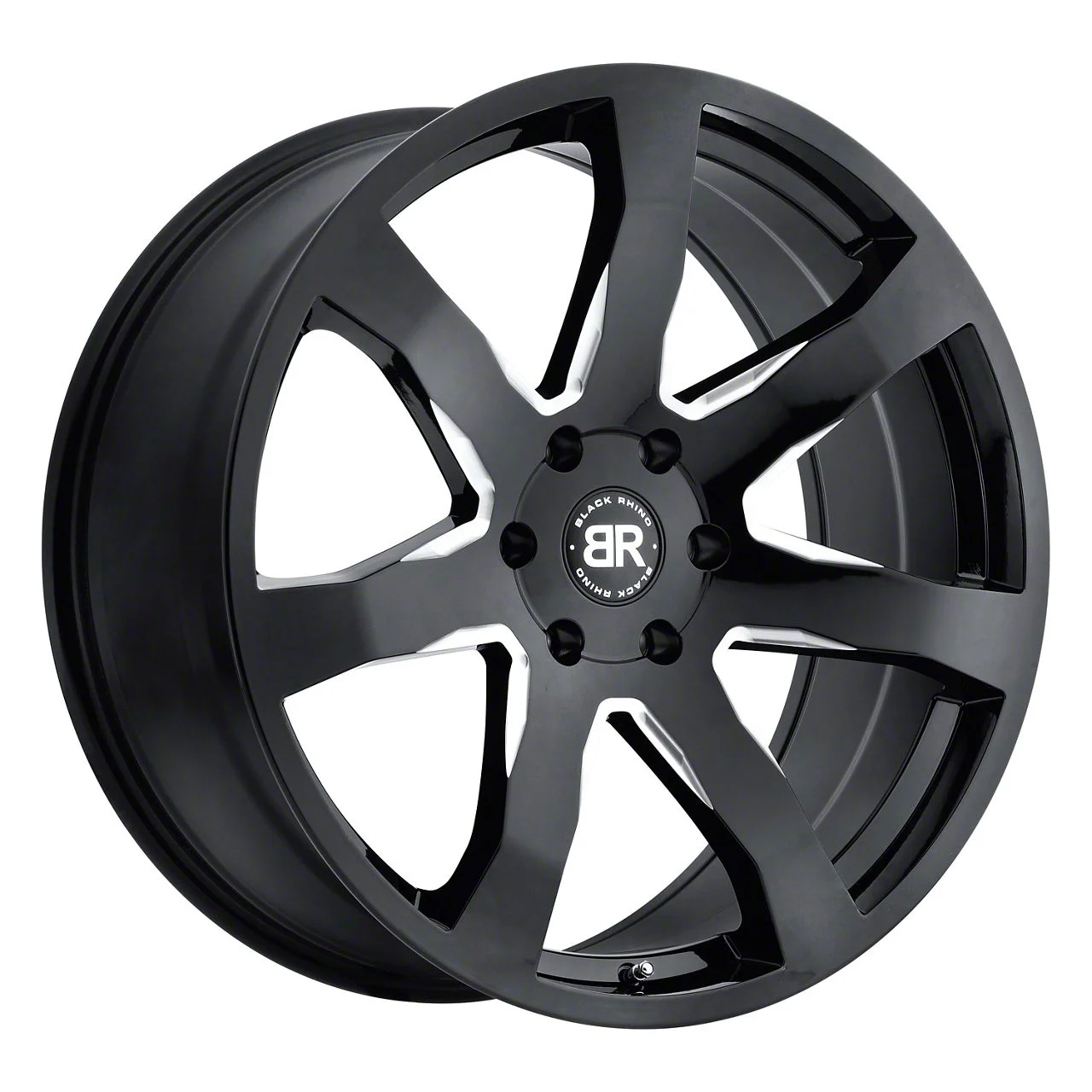 Black Rhino Mozambique Gloss Black Milled 6-Lug Wheel; 24x10; 25mm Offset (14-18 Sierra 1500)