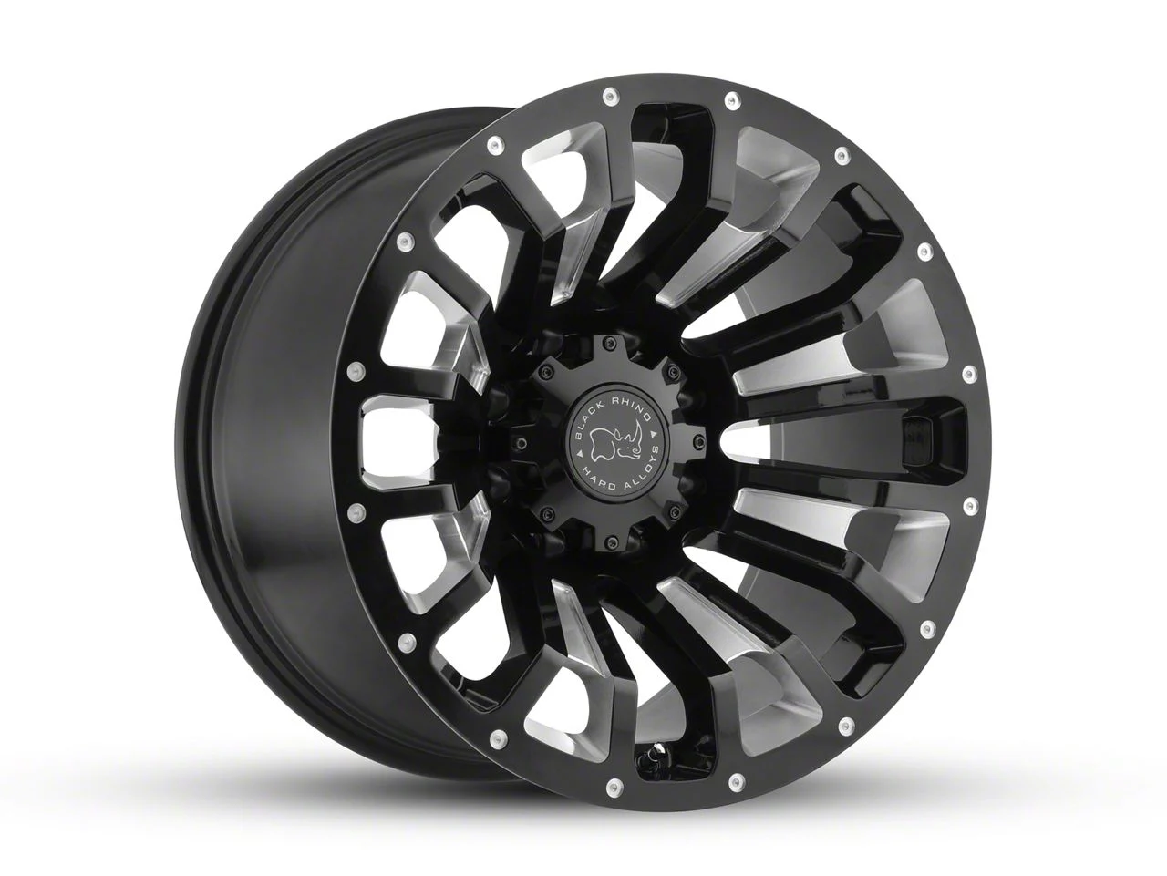 Black Rhino Pinatubo Gloss Black Milled 5-Lug Wheel; 18x9.5; 0mm Offset (09-18 RAM 1500)