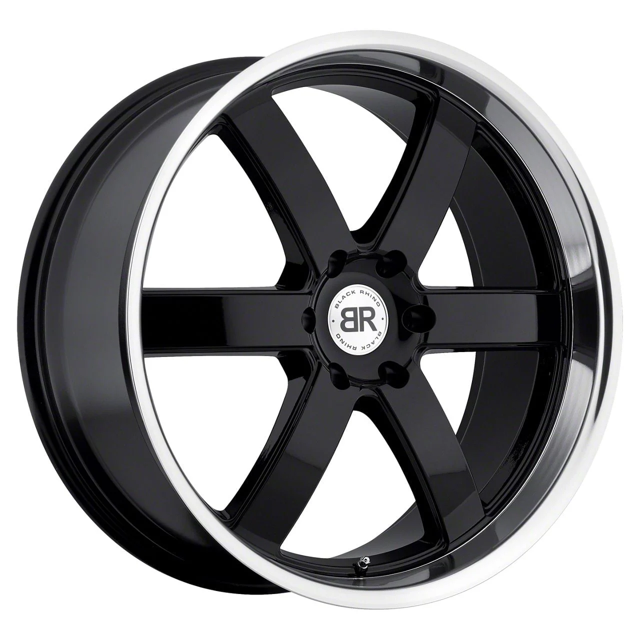 Black Rhino Pondora Gloss Black Machined 6-Lug Wheel; 22x9.5; 30mm Offset (04-08 F-150)