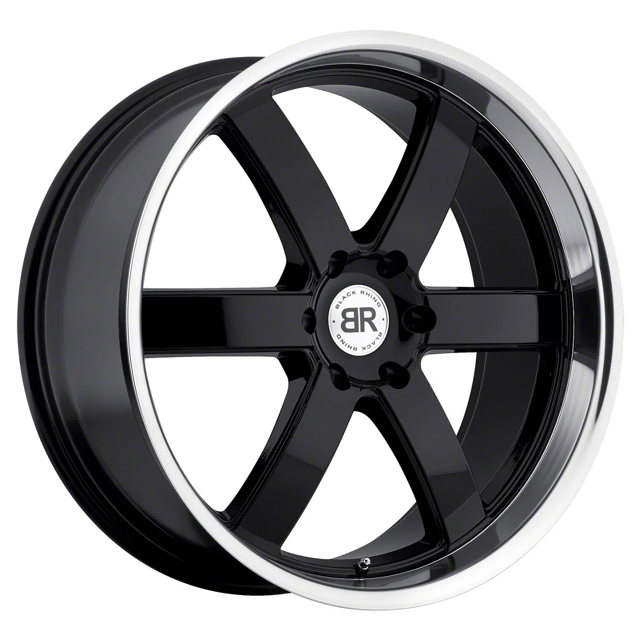 Black Rhino Pondora Gloss Black Machined 6-Lug Wheel; 20x8.5; 30mm Offset (19-23 Ranger)