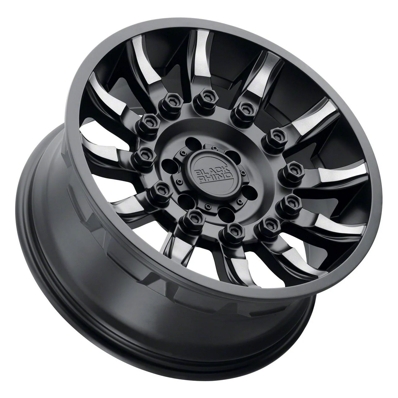 Black Rhino Mission Matte Black with Machined Tinted Spokes 8-Lug Wheel; 18x9; 6mm Offset (07-10 Sierra 3500 HD SRW)