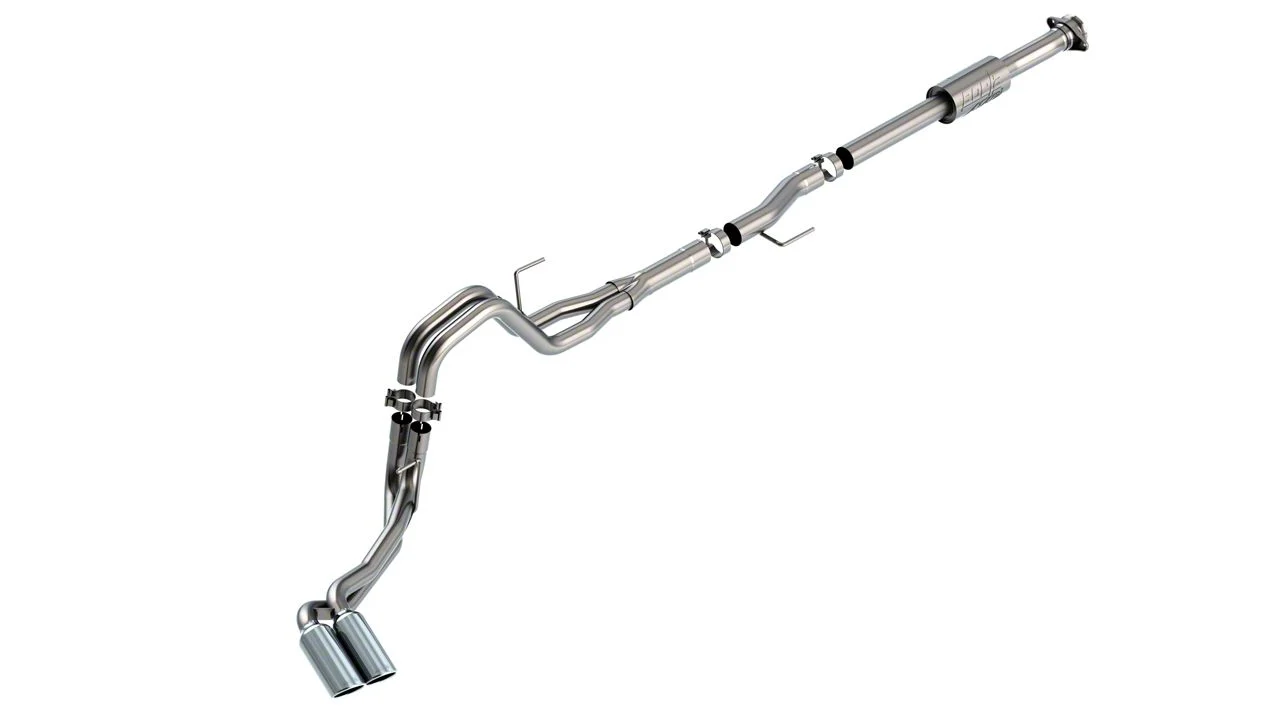 Borla ATAK Dual Exhaust System with Chrome Tips; Same Side Exit (21-26 2.7L EcoBoost F-150 w/o Factory Dual Exhaust)