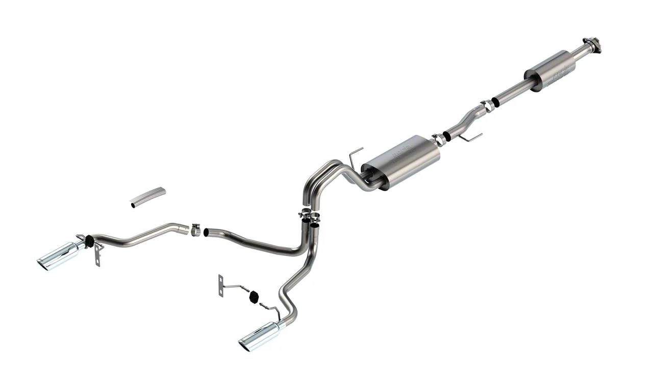 Borla Touring Dual Exhaust System with Chrome Tips; Rear Exit (21-26 2.7L EcoBoost F-150 w/o Factory Dual Exhaust)