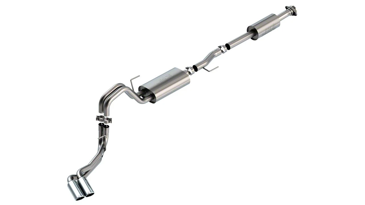 Borla Touring Dual Exhaust System with Chrome Tips; Same Side Exit (21-26 2.7L EcoBoost F-150 w/o Factory Dual Exhaust)