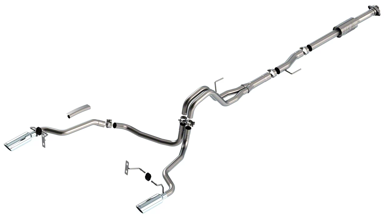 Borla ATAK Dual Exhaust System with Chrome Tips; Rear Exit (21-26 3.5L EcoBoost F-150 w/o Factory Dual Exhaust)