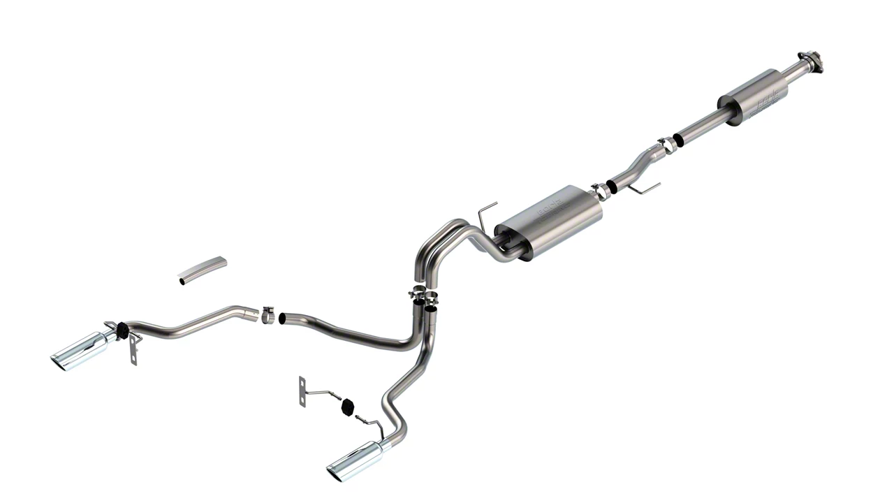 Borla Touring Dual Exhaust System with Chrome Tips; Rear Exit (21-26 3.5L EcoBoost F-150 w/o Factory Dual Exhaust)