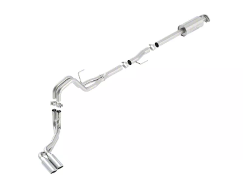 Borla ATAK Dual Exhaust System with Polished Tips; Same Side Exit (15-20 5.0L F-150)