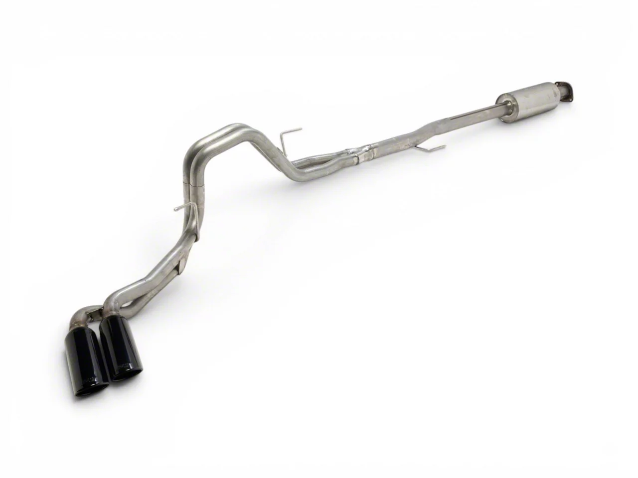 Borla ATAK Dual Exhaust System with Black Chrome Tips; Same Side Exit (15-20 2.7L EcoBoost F-150)