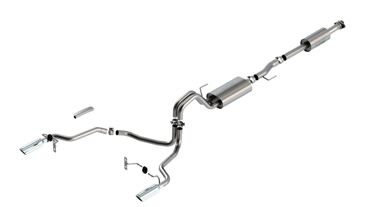 Borla ATAK Dual Exhaust System with Chrome Tips; Rear Exit (21-26 3.3L F-150)