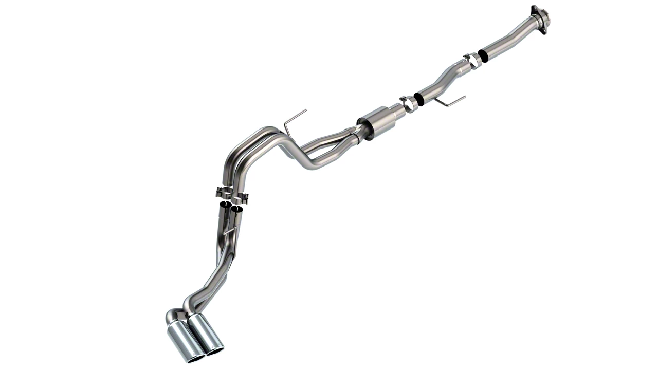 Borla ATAK Dual Exhaust System with Chrome Tips; Same Side Exit (21-26 5.0L F-150 w/o Factory Dual Exhaust)