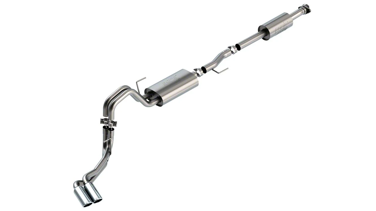 Borla ATAK Dual Exhaust System with Chrome Tips; Same Side Exit (21-26 3.3L F-150)