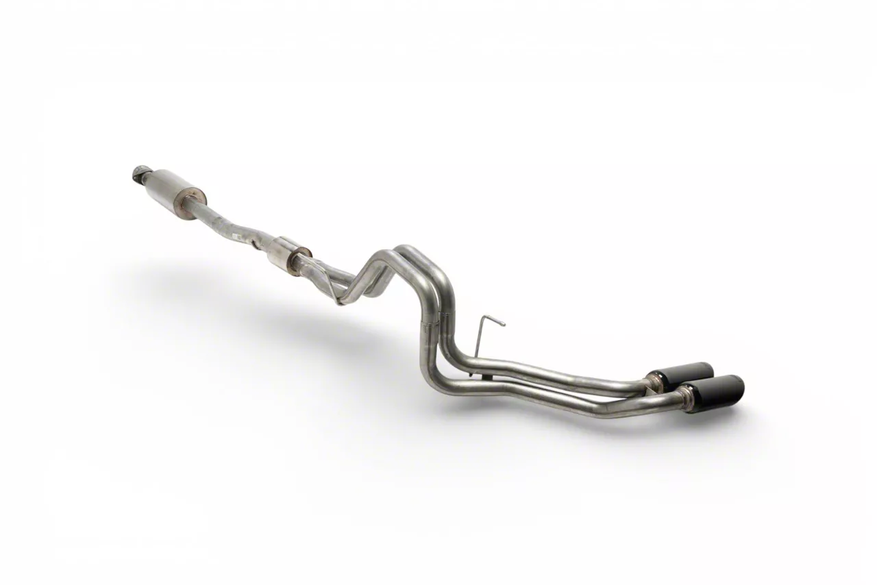Borla S-Type Dual Exhaust System with Black Chrome Tips; Same Side Exit (21-26 5.0L F-150 w/o Factory Dual Exhaust)