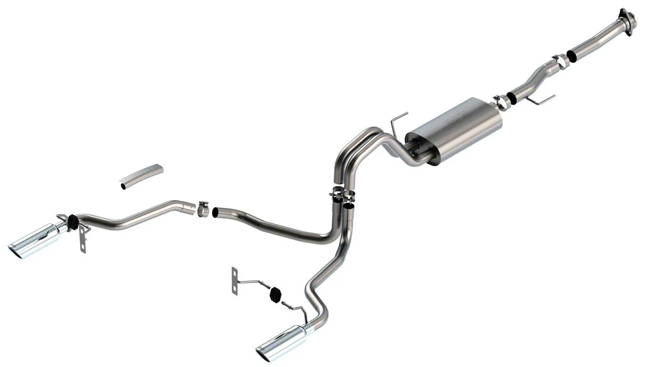 Borla S-Type Dual Exhaust System with Chrome Tips; Rear Exit (21-26 5.0L F-150 w/o Factory Dual Exhaust)