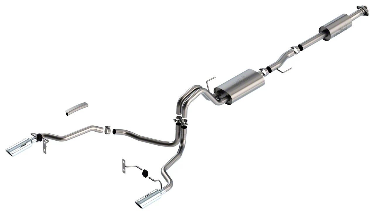 Borla Touring Dual Exhaust System with Chrome Tips; Rear Exit (21-26 5.0L F-150 w/o Factory Dual Exhaust)