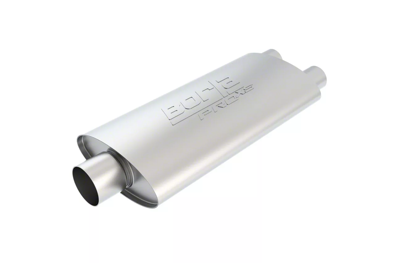Borla Pro XS Center/Dual Oval Muffler; 2.50-Inch Inlet/2.50-Inch Outlet (Universal; Some Adaptation May Be Required)