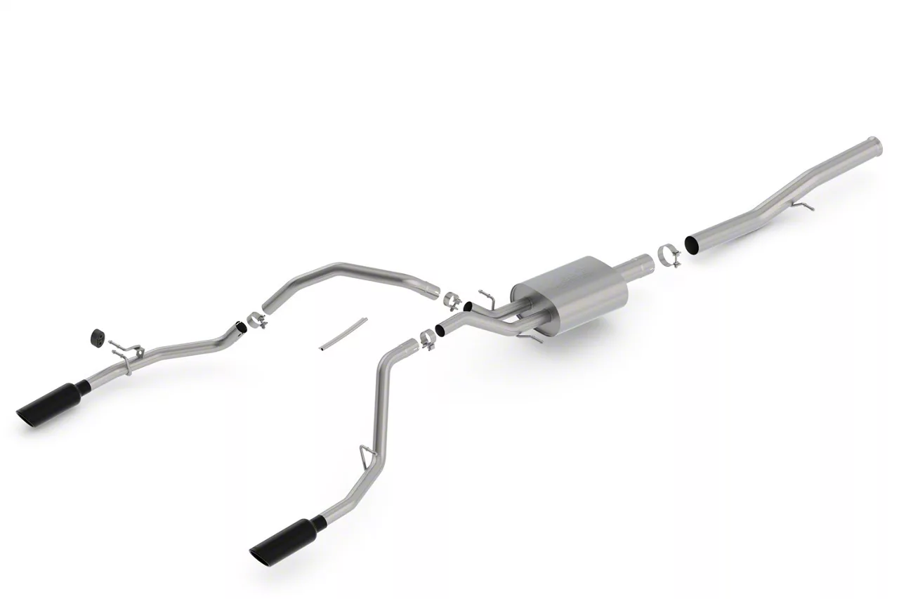Borla S-Type Dual Exhaust System with Black Chrome Tips; Rear Exit (14-18 6.2L Silverado 1500)