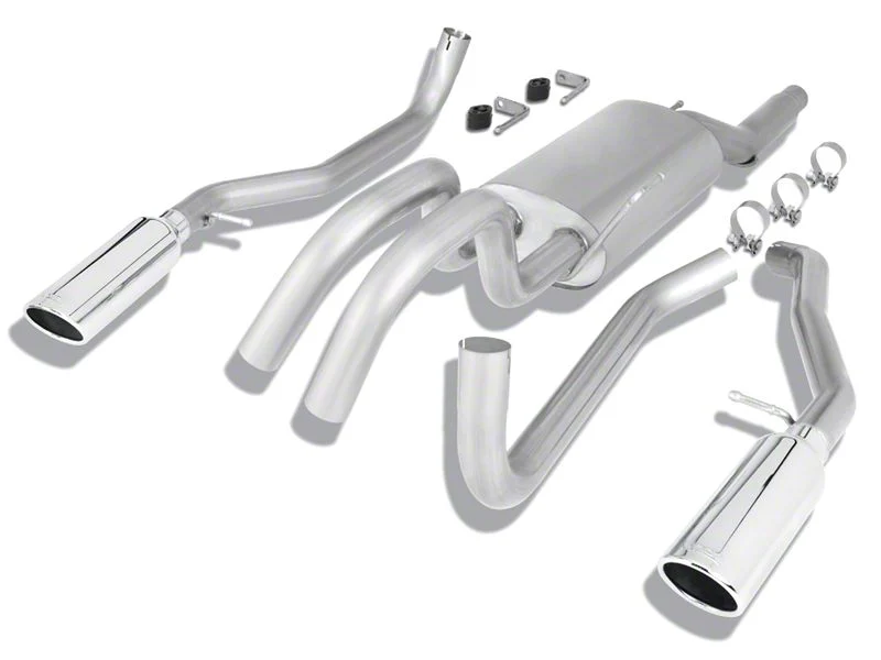 Borla Touring Dual Exhaust System with Polished Tips; Rear Exit (09-10 4.6L F-150)
