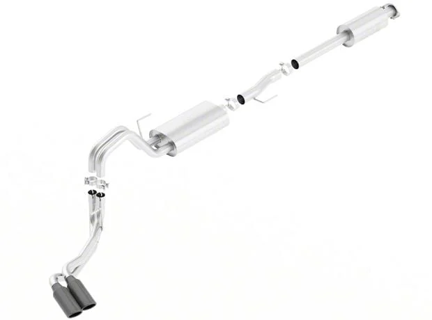 Borla S-Type Dual Exhaust System with Black Chrome Tips; Same Side Exit (15-20 3.5L EcoBoost F-150, Excluding Raptor & 19-20 F-150 Limited)
