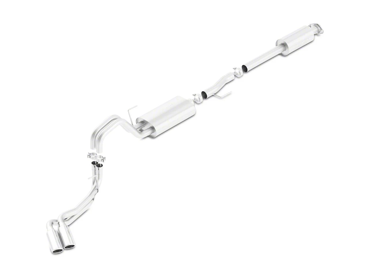 Borla S-Type Dual Exhaust System with Polished Tips; Same Side Exit (15-20 2.7L EcoBoost F-150)