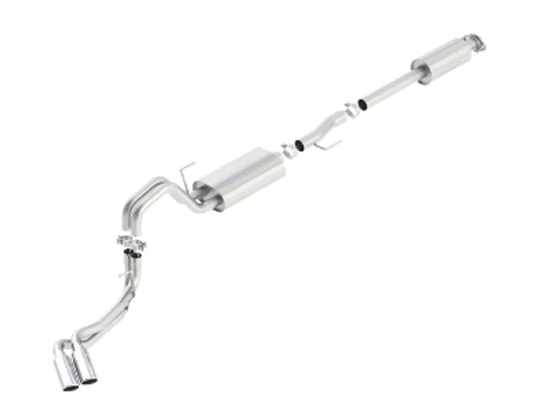 Borla S-Type Dual Exhaust System with Polished Tips; Same Side Exit (15-20 3.5L EcoBoost F-150, Excluding Raptor & 19-20 F-150 Limited)
