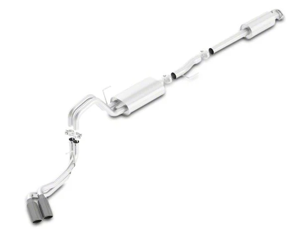 Borla Touring Dual Exhaust System with Black Chrome Tips; Same Side Exit (15-20 2.7L EcoBoost F-150)
