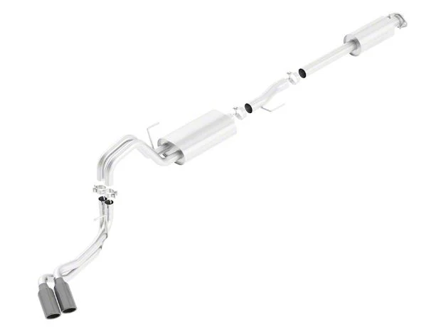 Borla Touring Dual Exhaust System with Black Chrome Tips; Same Side Exit (15-20 3.5L EcoBoost F-150, Excluding Raptor & 19-20 F-150 Limited)