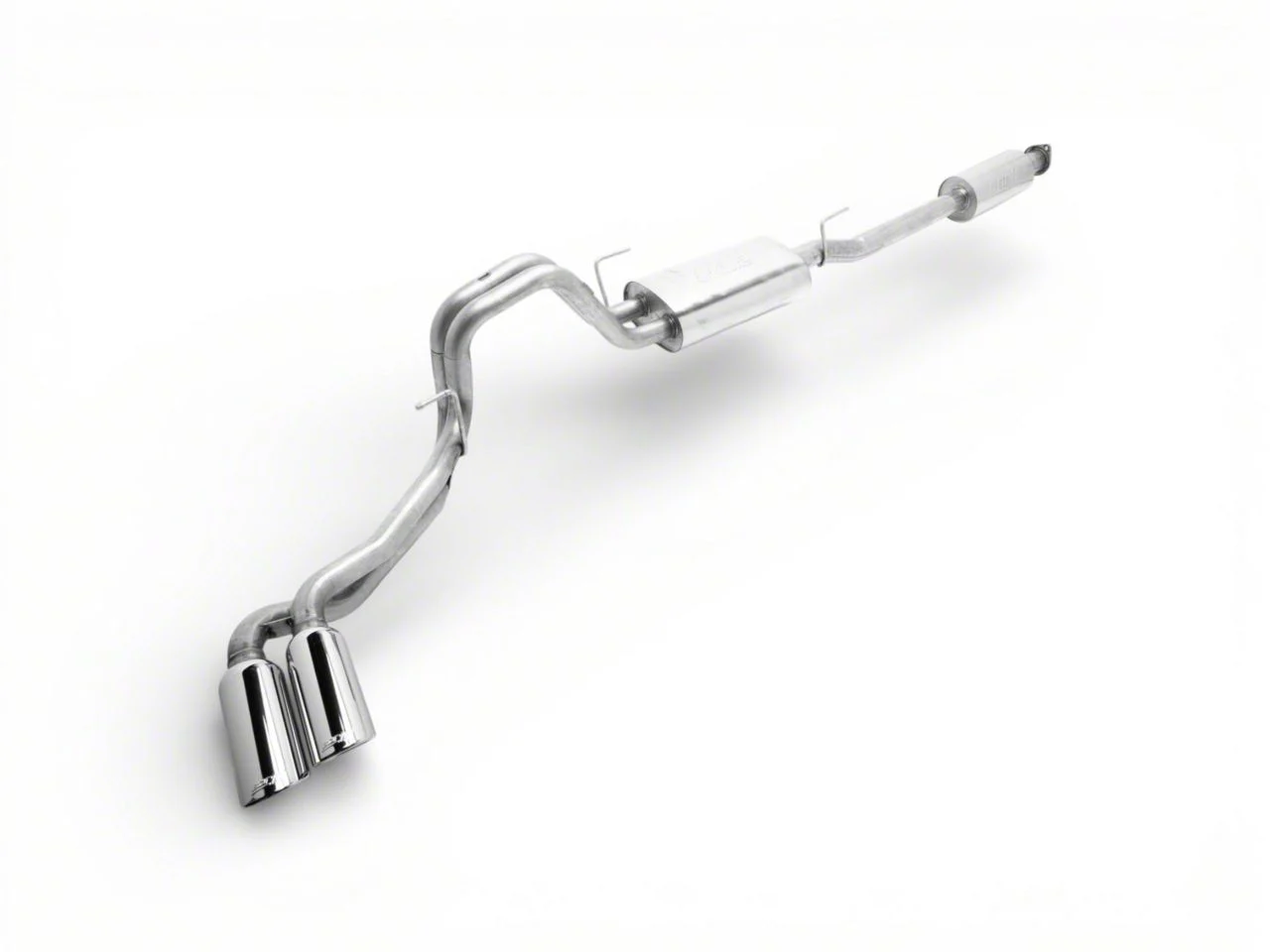 Borla Touring Dual Exhaust System with Polished Tips; Same Side Exit (15-20 2.7L EcoBoost F-150)