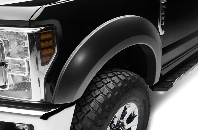 Bushwacker Extend-A-Fender Flares; Front; Matte Black (17-22 F-350 Super Duty)