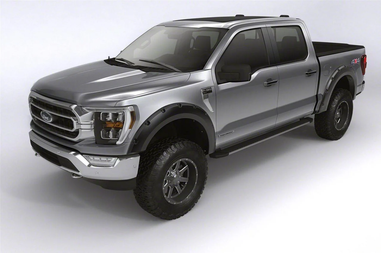 Bushwacker Forge Style Fender Flares; Front and Rear; Textured Black (11-16 F-350 Super Duty SRW)