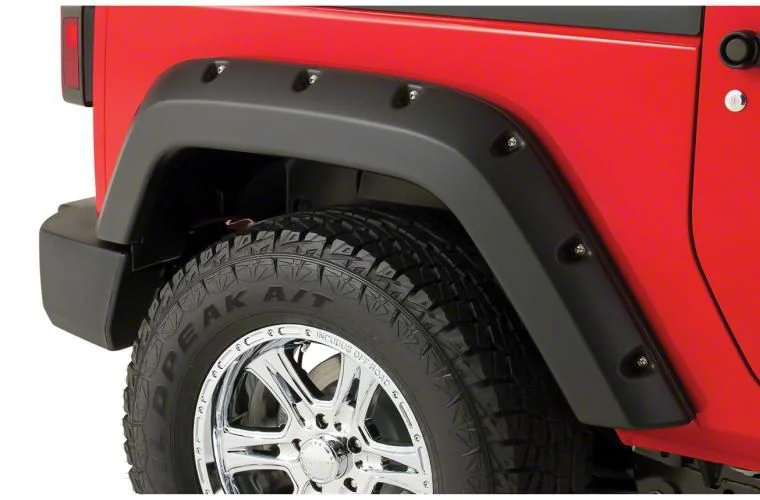 Bushwacker Pocket Style Fender Flares; Rear; Matte Black (17-22 F-350 Super Duty SRW)
