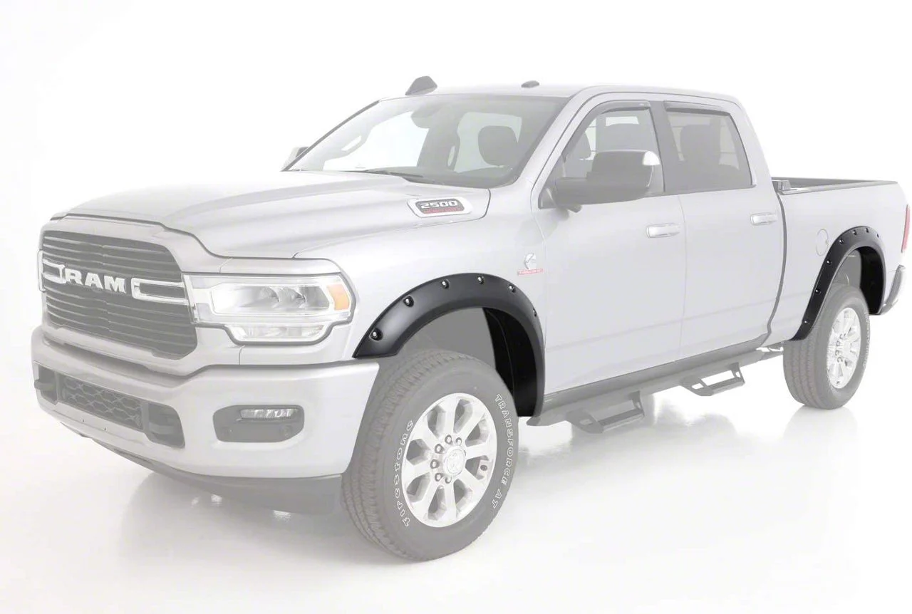 Bushwacker Extend-A-Fender Flares; Matte Black (19-26 RAM 3500 SRW)