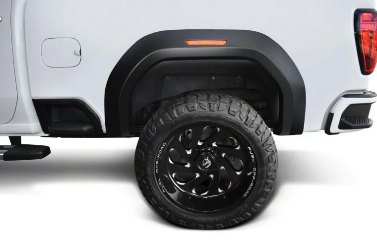 Bushwacker Extend-A-Fender Flares; Rear; Matte Black (20-26 Sierra 2500 HD)